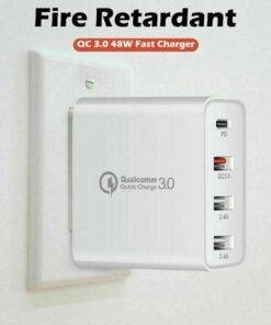 48W 4 Ports PD QC Type-C USB Wall Charger