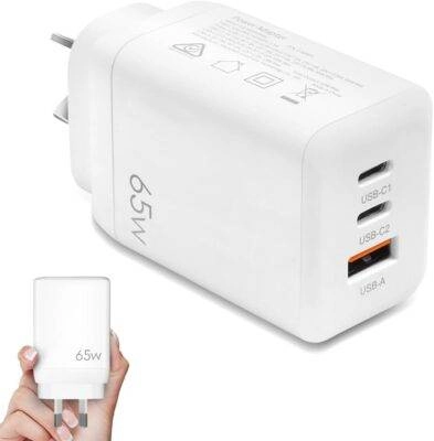 65W GaN Dual Type-C USB-C Wall Charger Adapter