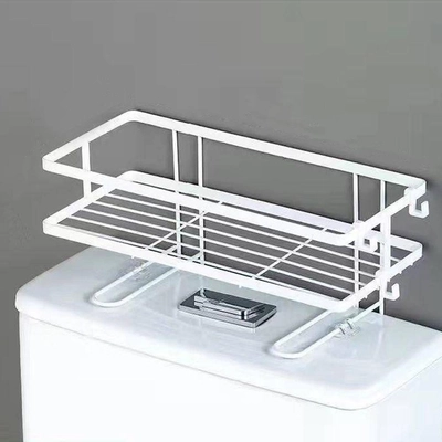 Bathroom Toilet Tank Shelf No-Punch Iron Rack