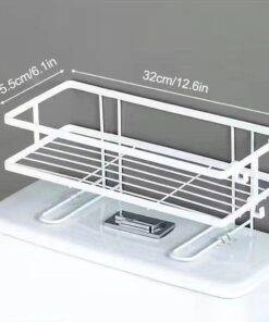 Bathroom Toilet Tank Shelf No-Punch Iron Rack