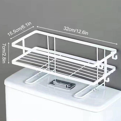 Bathroom Toilet Tank Shelf No-Punch Iron Rack
