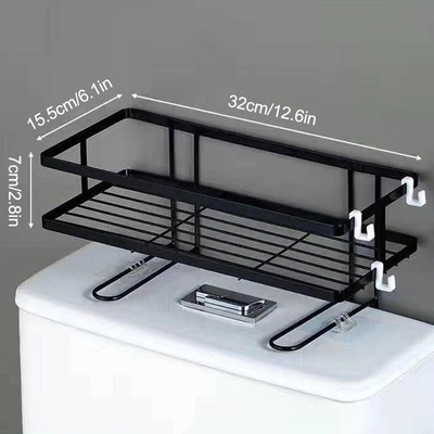 Bathroom Toilet Tank Shelf No-Punch Iron Rack