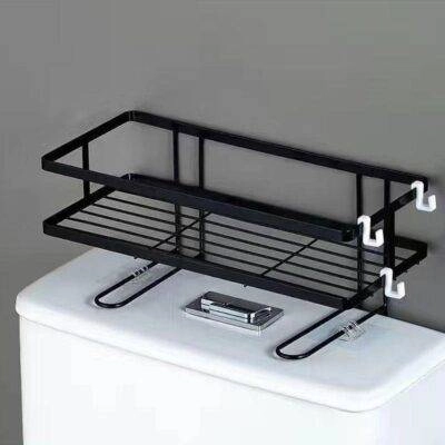 Bathroom Toilet Tank Shelf No-Punch Iron Rack
