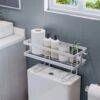 Bathroom Toilet Tank Shelf No-Punch Iron Rack