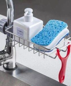 Multi-functional kitchen Sink shelf faucet shelf finishing rack stainless steel sink cloth storage rack