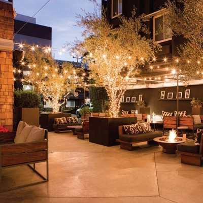 Solar String Lights Outdoor G40 Patio Lights with 25 LED Bulbs, 4 Light Modes, 7.6M