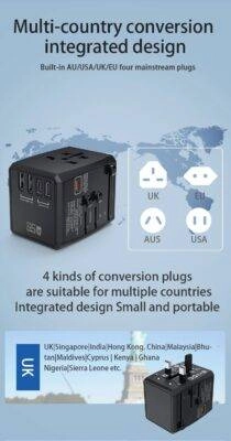 Universal GaN Travel Adapter PD Type-C 65W for MacBook laptop