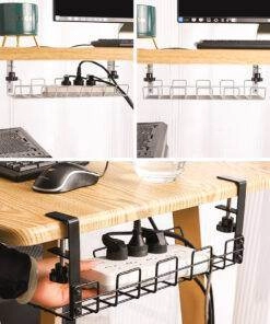 Wire cable Organiser Basket Shelf Desk Storage Rack
