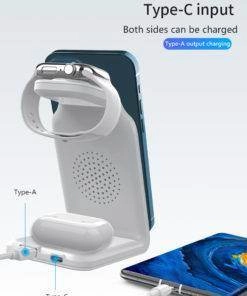 3 in 1 Wireless Charger Stand iPhone 12 Apple Watch AirPods Pro Android Black FREE SHIP