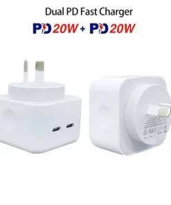 40W Dual USB-C Type-C PD Wall Charger Adapter for iPhone Samsung