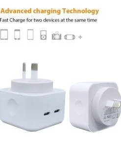 40W Dual USB-C Type-C PD Wall Charger Adapter for iPhone Samsung