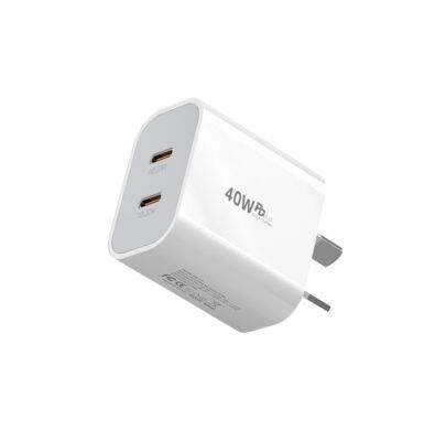 40w Dual USB-C PD Type-C Fast Charging Wall Charger Power Adapter
