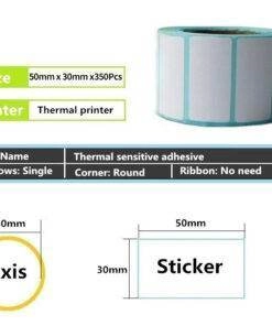 5 Rolls 50mm x 30mm Thermal Transfer Label Permanent Adhesive 700PCs