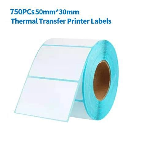 5 Rolls 50mm x 30mm Thermal Transfer Label Permanent Adhesive 700PCs
