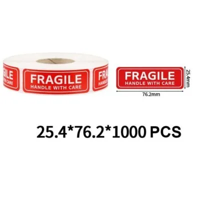 Fragile Stickers 76mm x 25mm 500 Labels Roll