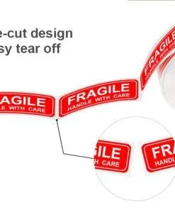 Fragile Stickers 76mm x 25mm 500 Labels Roll