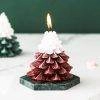 Elegant Tree Pine Tree Fragrance Scented Candle with Marble Coaster