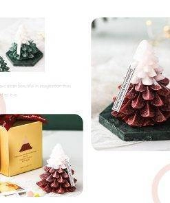 Elegant Tree Pine Tree Fragrance Scented Candle with Marble Coaster
