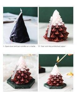 Elegant Tree Pine Tree Fragrance Scented Candle with Marble Coaster