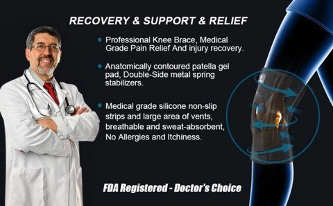 Professional Knee Brace with Patella Gel Pad & Side Stabilisers